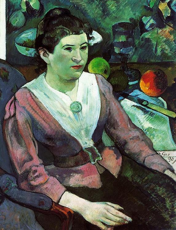 Paul Gauguin Portrait of a Woman with a Still Life by Cezanne oil painting picture